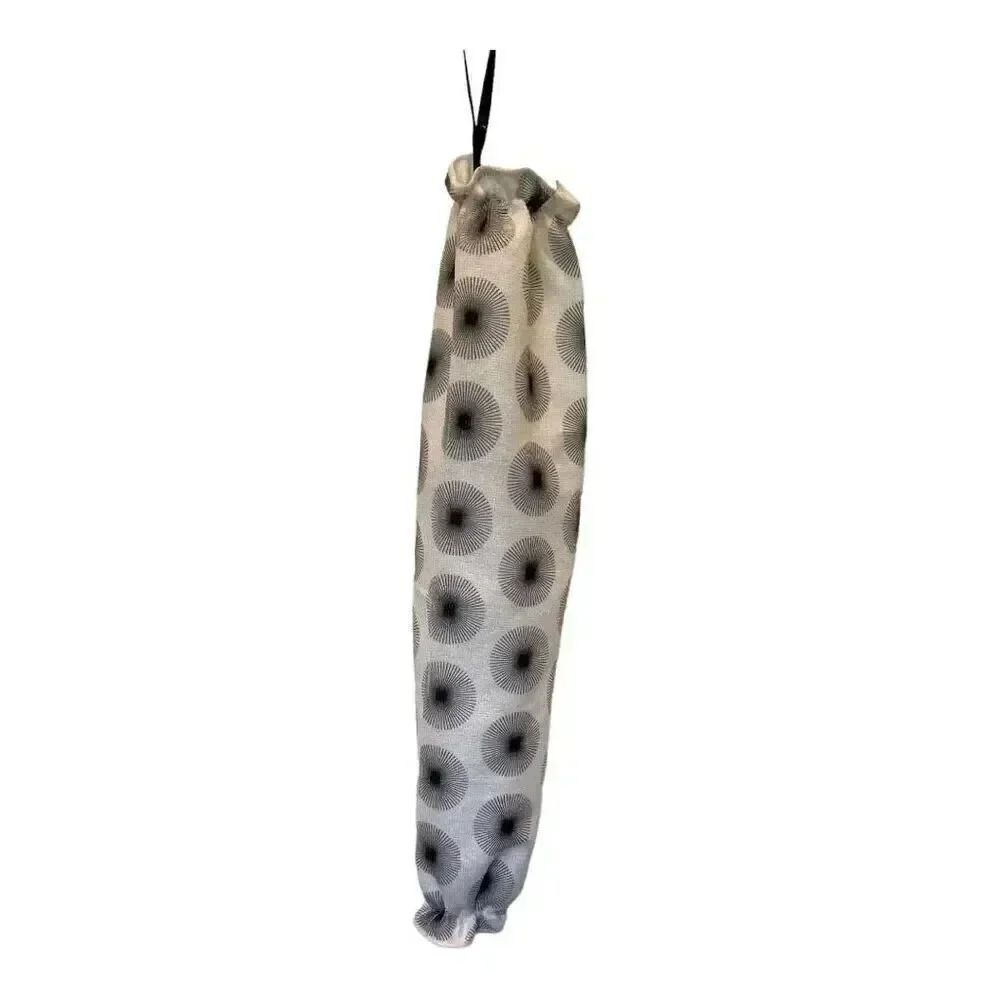 Handmade Plastic Bag Holder- Black & White Geometric Pattern